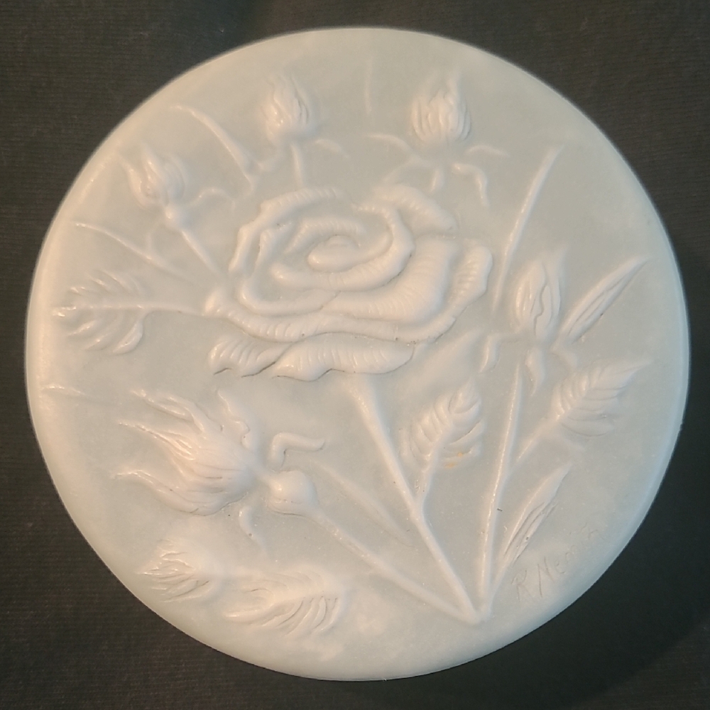 Source Unknown Blue Floral Jewelry Box